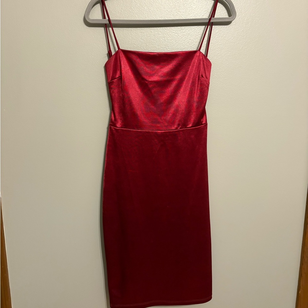 Red Satin Cocktail Dress